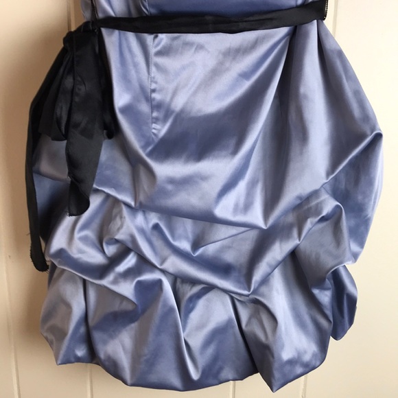 Wishes Metallic Silver Grey Prom Party Dress - Picture 6 of 8